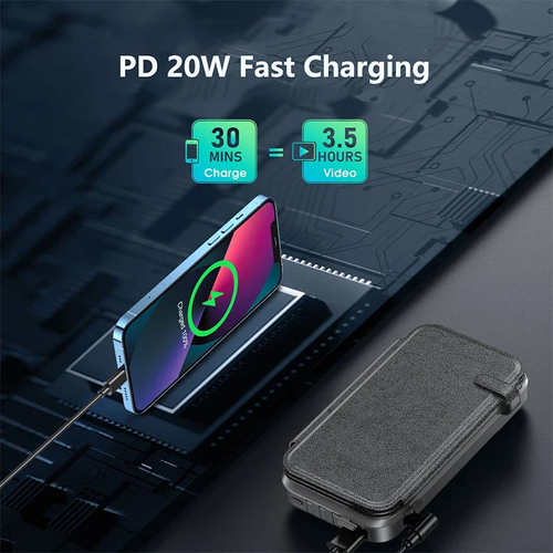 Waterproof Solar Power Bank 43800mAh Fast Wireless Charger