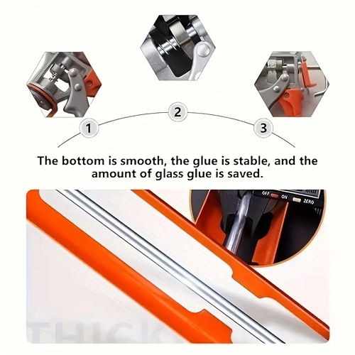 🔥🔥🔥1pc, Filling Gun, Anti-Drip Glass Glue Gun, Thickened Handle Rotating Integrated Filler, Automatic Cutting and Dripping Structure Glue Gun, Manual Anti-Drip Thickening Rotation Tool for DIY Building Supplies, Home Decoration