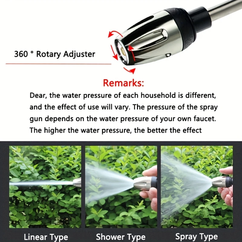 1pc High-Pressure Car Wash Water Gun, Durable Plastic, Garden Hose Nozzle, Multi-Functional Watering Tool, Powerful Cleaning for Cars & Gardens