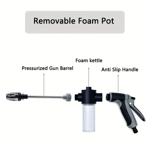 1pc High-Pressure Car Wash Water Gun, Durable Plastic, Garden Hose Nozzle, Multi-Functional Watering Tool, Powerful Cleaning for Cars & Gardens