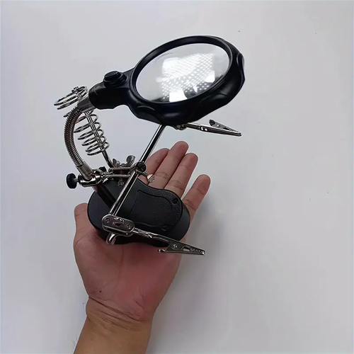 Adjustable Electronic Magnifying Glass With Light, Folding Hardware Tool, Mobile Phone Inspection Repair Auxiliary Clip