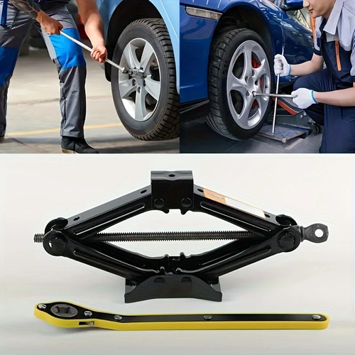 Car Jack Ratchet Wrench Set - 2T Jack - A set of jack and labor-saving wrench, manual tool for car lifting, suitable for tire replacement and home use