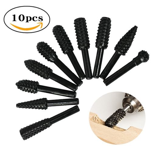 🔥🔥🔥10pcs Premium Tungsten Steel Carbide Rotary Burr Set