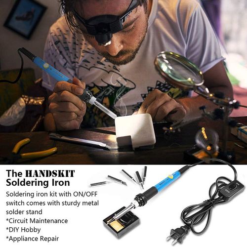 60w Nine-in-One Electric Welding Kit with Temperature Adjustment and Switch, Soldering Iron Electronic Repair Tool and Household Solder Set