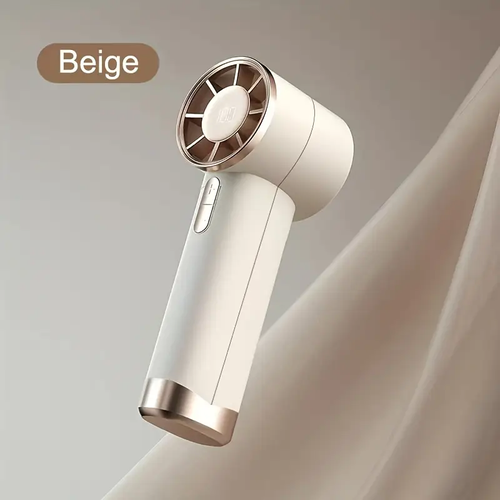 Compact 5-Speed USB Rechargeable Handheld Fan with Digital Display - Quiet, Powerful Mini Fan, 3000mAh Battery, Type-C, Includes Lanyard - Perfect for Outdoor, Home Use & Gifts, Fan Portable