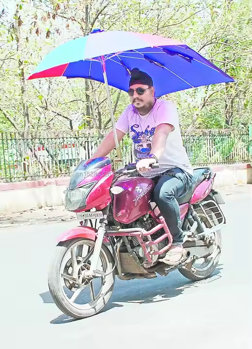 Silver Coating Panel Rain Sunshade Motorcycle and Bike Umbrella Parasol Cover Waterproof Motorcycle Umbrella for Rain