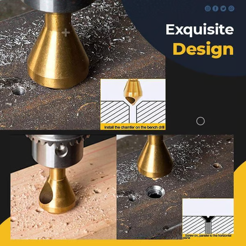 🔥🔥🔥Titanium Coated Countersink Chamfer Tool（4 PCS）