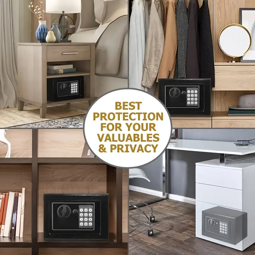 Fireproof Safes with Digital Keypad,Spacious Storage for Valuables, Fireproof & Waterproof Bag, Perfect for Home And Office Security