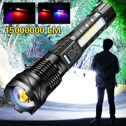 🔥P50 LED Flashlight: High Power, Zoom, Display, USB Rechargeable