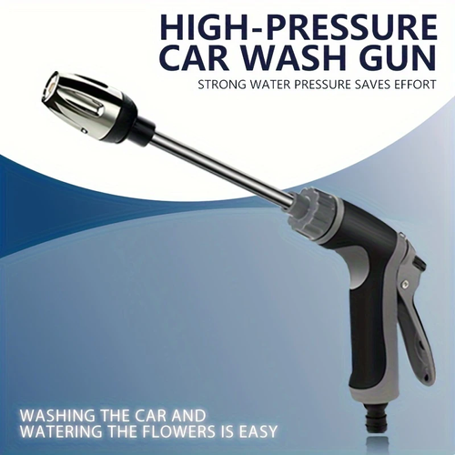 1pc High-Pressure Car Wash Water Gun, Durable Plastic, Garden Hose Nozzle, Multi-Functional Watering Tool, Powerful Cleaning for Cars & Gardens