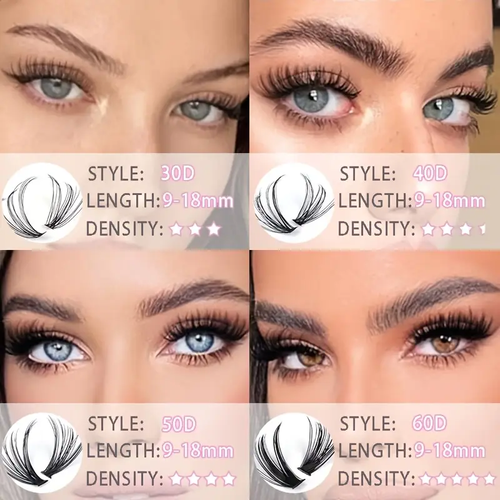 800pcs Lash Book Kit - False Lashes For Party, Stage, Festival Eye Makeup, Wispy, Fluffy Volume Individual Eyelash With Bond & Seal, Tweezer, Lash Remover, Lash Brush, Waterproof And Reusable, Easy To Apply At Home For Beginners