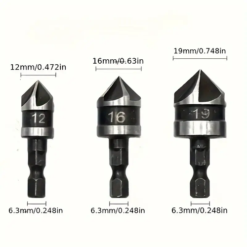 🔥🔥🔥Three carbon steel 90 degree hexagonal handles for woodworking hole openers