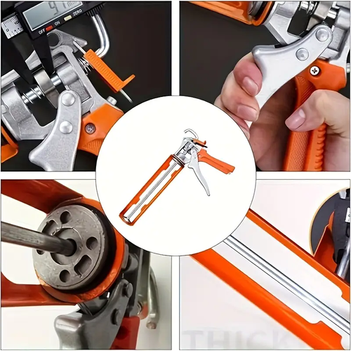 🔥🔥🔥1pc, Filling Gun, Anti-Drip Glass Glue Gun, Thickened Handle Rotating Integrated Filler, Automatic Cutting and Dripping Structure Glue Gun, Manual Anti-Drip Thickening Rotation Tool for DIY Building Supplies, Home Decoration