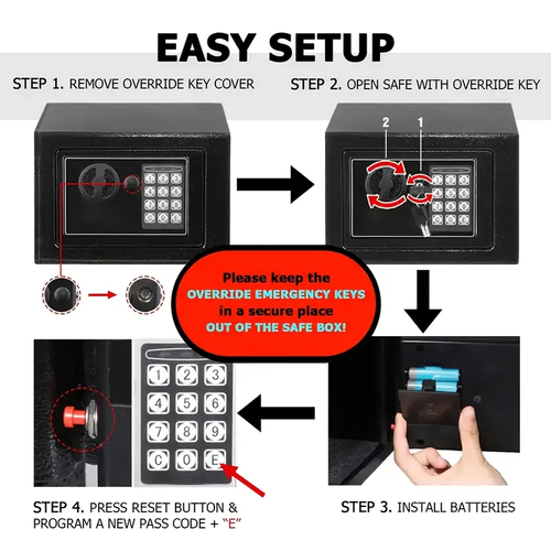 Fireproof Safes with Digital Keypad,Spacious Storage for Valuables, Fireproof & Waterproof Bag, Perfect for Home And Office Security