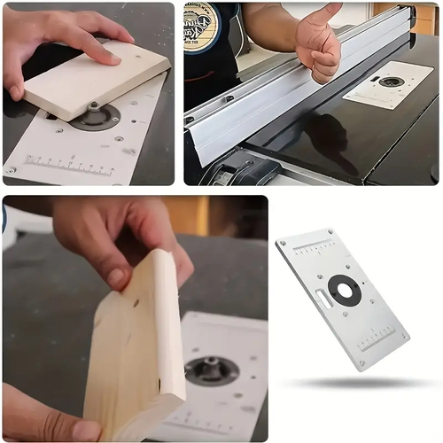 🔥🔥🔥Precision Aluminium Router Precision Crafted Aluminium Router Table Insert Plate - Durable, Smooth Cutting & Engraving - 4 Rings, Compatible with Table Saws & Woodworking Benches - Enhanced Stability Machine Tool
