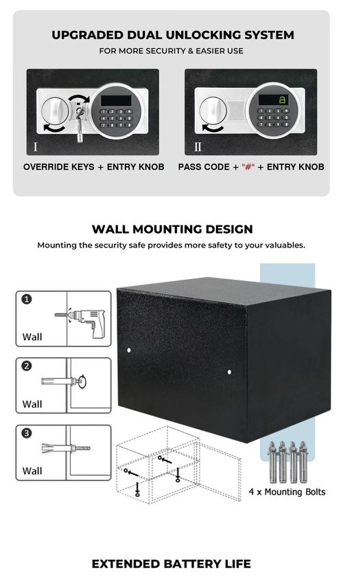 Fireproof Safes with Digital Keypad,Spacious Storage for Valuables, Fireproof & Waterproof Bag, Perfect for Home And Office Security