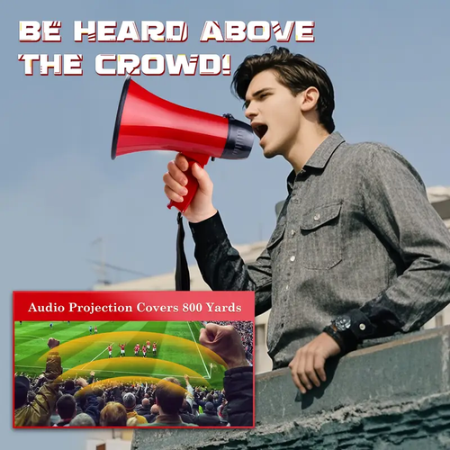 MYMEALIVOS 20 Watt Portable Megaphone Speaker with Siren, 240-Second Recording & Volume Control - Durable ABS Material for Outdoor Events, Sports, and Emergency Use