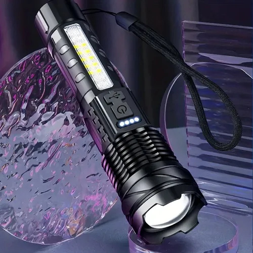 🔥P50 LED Flashlight: High Power, Zoom, Display, USB Rechargeable