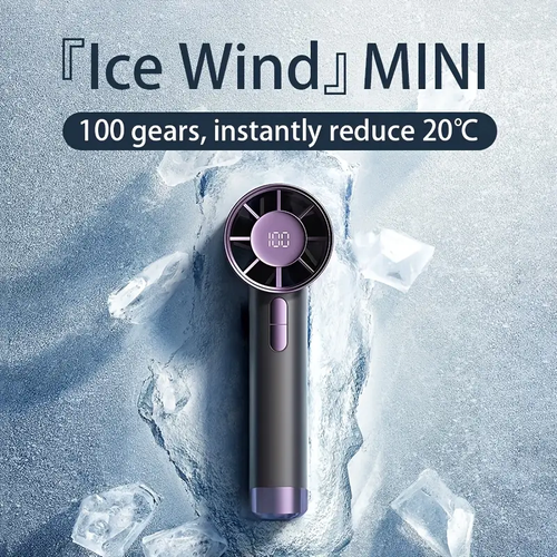 Compact 5-Speed USB Rechargeable Handheld Fan with Digital Display - Quiet, Powerful Mini Fan, 3000mAh Battery, Type-C, Includes Lanyard - Perfect for Outdoor, Home Use & Gifts, Fan Portable