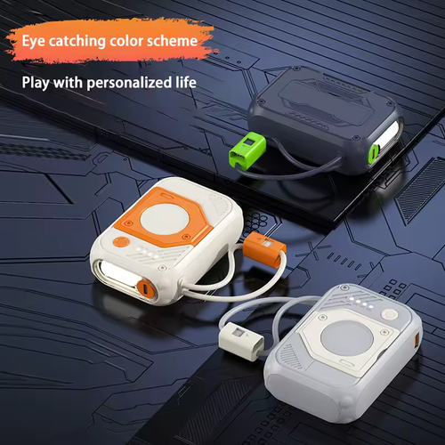 💎Mecha Power Bank with Built-in Data Cable🔥