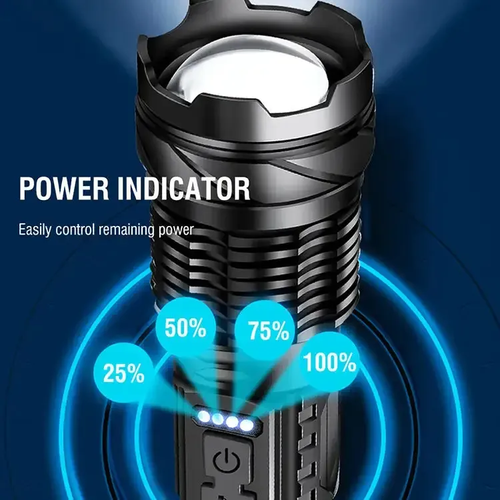 🔥P50 LED Flashlight: High Power, Zoom, Display, USB Rechargeable