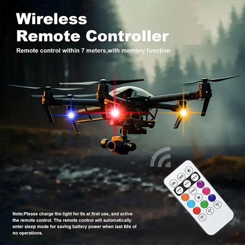 High-Brightness 4pcs Wireless LED Strip Lights - 8-Color Anti-Collision Lighting With Remote Control, USB Charging, And Design For Cars, Drones, Aircraft, Motorcycles, And Bikes