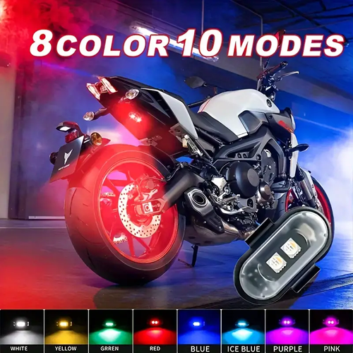 High-Brightness 4pcs Wireless LED Strip Lights - 8-Color Anti-Collision Lighting With Remote Control, USB Charging, And Design For Cars, Drones, Aircraft, Motorcycles, And Bikes