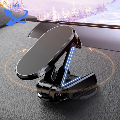 🎁🎁Magnetic Car Phone Holder: Secure & Adjustable Dashboard Mount. Foldable 360° Rotation