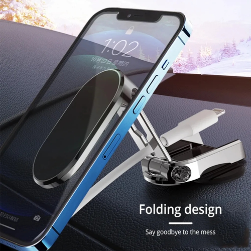 🎁🎁Magnetic Car Phone Holder: Secure & Adjustable Dashboard Mount. Foldable 360° Rotation
