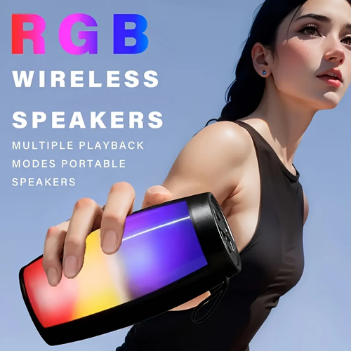 Dazzle Color Wireless Speaker Color Lights Plug Card Subwoofer Mini Portable Small Sound Support TF U Disk Expansion