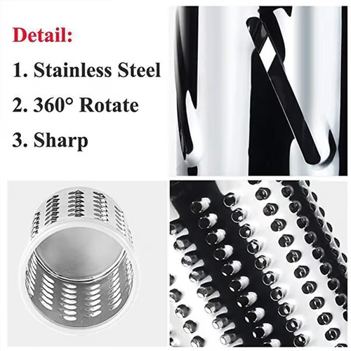 🧑‍🍳Kitchen Artifact --3 in 1 Rotary Cheese Grater Vegetable Slicer