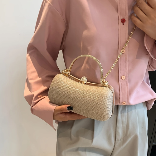 🔥🔥🔥Shiny Mini Evening Bag, Rhinestone Decor Chain Purse, Luxury Glitter Banquet Handbag, Perfect For Party, Wedding, Prom, DinnerBanquet