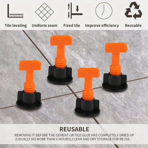 🔥🔥🔥Reusable Tile Leveling System, Replaceable Needle Pin for Wall Floor Tile, Laying Leveler Spacer Wedge Crossers Tool, Locator Plier