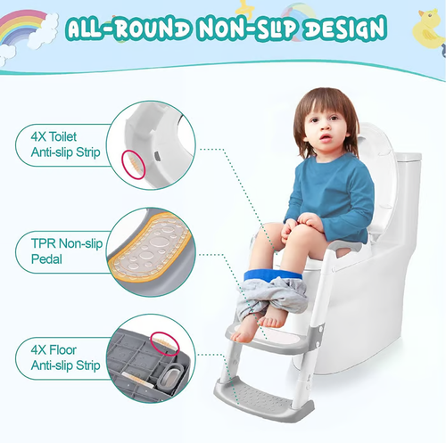 🔥🔥🔥Potty Training Toilet Seat for Kids With Step Stool Ladder🚽blue
