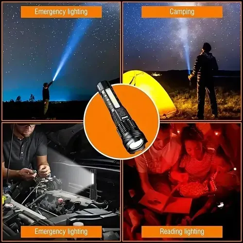 🔥P50 LED Flashlight: High Power, Zoom, Display, USB Rechargeable