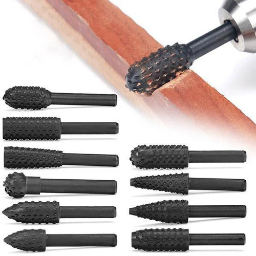 🔥🔥🔥10pcs Premium Tungsten Steel Carbide Rotary Burr Set