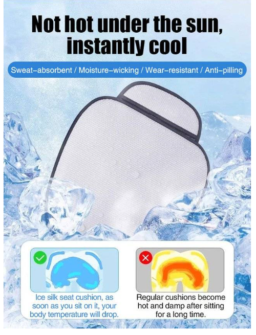 Ice silk breathable car seat cushion 3-piece set