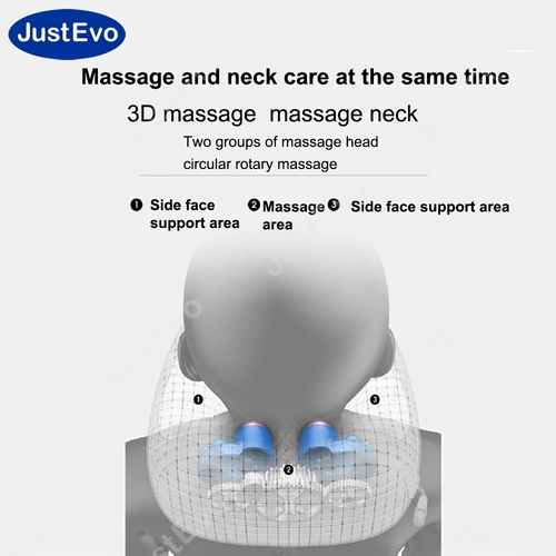 1pc JUSTEVO Electric U-Shaped Neck Massager, Portable Rechargeable Lithium Battery, Hypoallergenic Cervical Massage Device, with USB Charging Neck Pillow