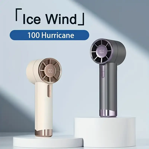 Compact 5-Speed USB Rechargeable Handheld Fan with Digital Display - Quiet, Powerful Mini Fan, 3000mAh Battery, Type-C, Includes Lanyard - Perfect for Outdoor, Home Use & Gifts, Fan Portable