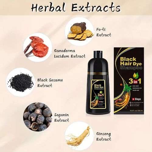 ❤️3-IN-1 BLACK HAIR DYE SHAMPOO (AYURVEDIC NO SIDE EFFECT)❤️