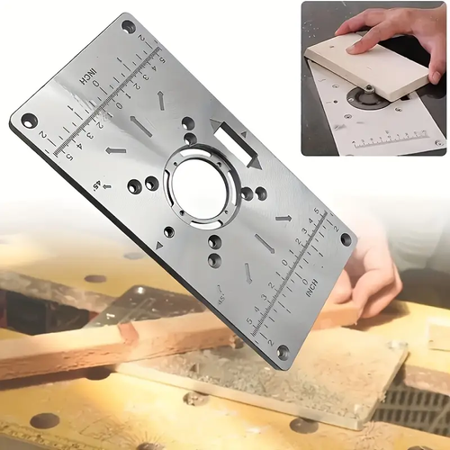 🔥🔥🔥Precision Aluminium Router Precision Crafted Aluminium Router Table Insert Plate - Durable, Smooth Cutting & Engraving - 4 Rings, Compatible with Table Saws & Woodworking Benches - Enhanced Stability Machine Tool