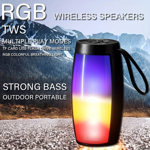 Dazzle Color Wireless Speaker Color Lights Plug Card Subwoofer Mini Portable Small Sound Support TF U Disk Expansion