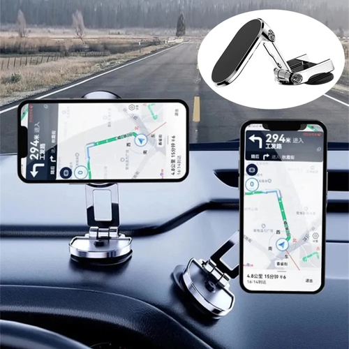 🎁🎁Magnetic Car Phone Holder: Secure & Adjustable Dashboard Mount. Foldable 360° Rotation