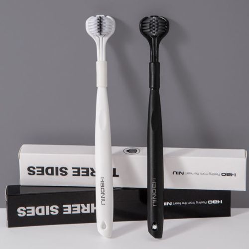 360 Degree Three Side Soft Bristle Toothbrush Oral Care Safety Teeth Deep Cleaning Portable Travel Toothbrush