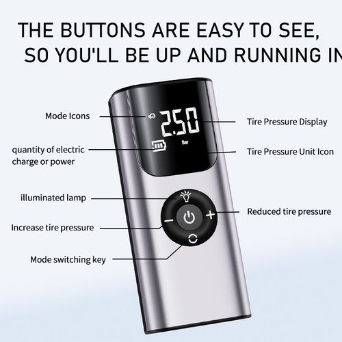 Mini Portable Car Tire Inflator Electric Air Compressor for Pickup Car Electric Car Tyre Pump With Intelligent Digital Display