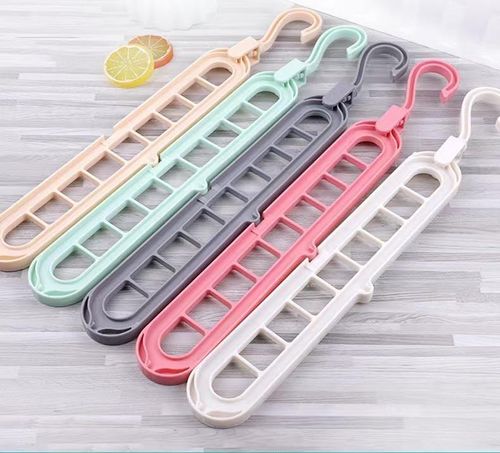 Multifunctional Nine-hole Plastic Storage Rack, Foldable Magic Clothes Hanger