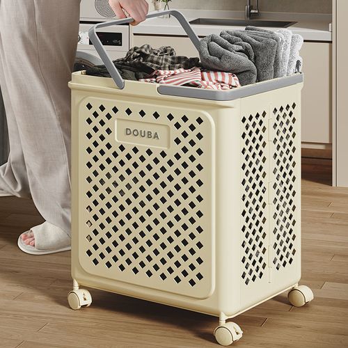 New Product Multifunctional Foldable Laundry Hamper Toys Clothes Plastic Storage Baskets with Wheels Handles