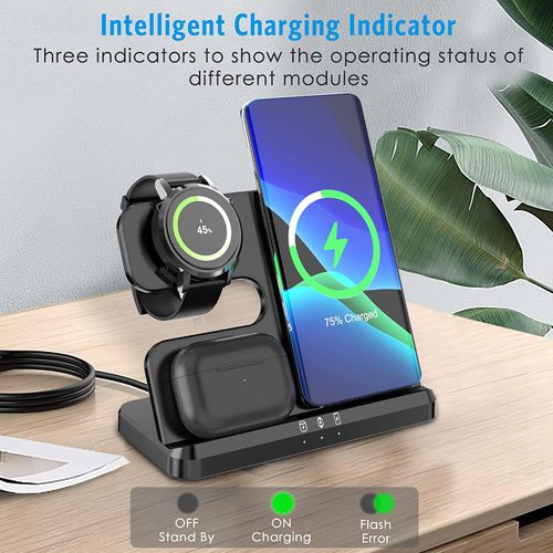CE FCC Fast Charging Stand Dock 3 in 1 Charging Station for iPhone Fast Charger Stand for Samsung Watch Wireless Charger