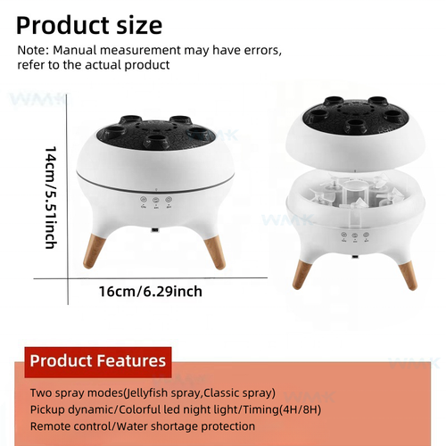 Room Air Humidifiers 250Ml Portable Ultrasonic Dynamic Jellyfish Aroma Diffuser With Remote