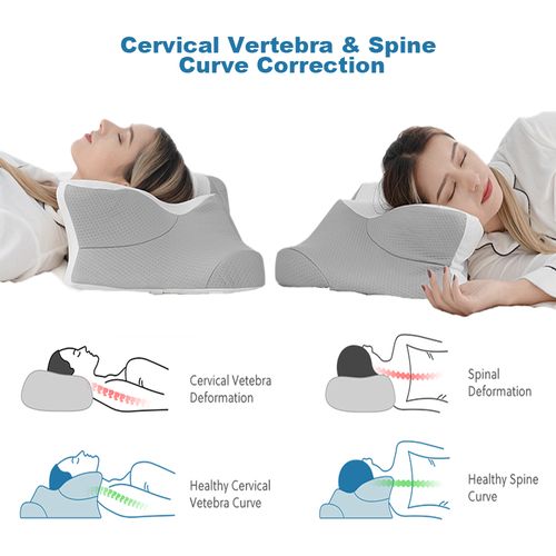 Ergonomic Contour Pillow  Cervical Memory Foam Pillow for Neck and Shoulder Pain